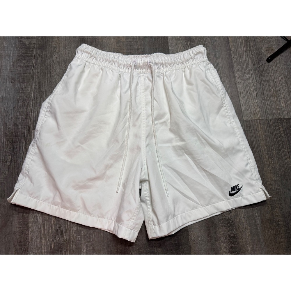 Nike Mens Sportswear Woven Flow Shorts White Mesh Lined AR2382-100 Small